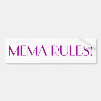 "MEMA-REGELS!" Bumpersticker