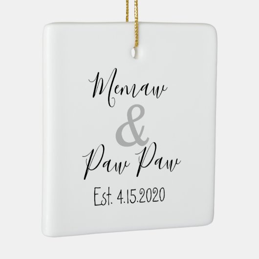 Memaw en Paw First Grandchild Ornament (Rechts)