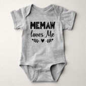 Memaw houdt van me Grootkind Baby Gift Romper (Voorkant)
