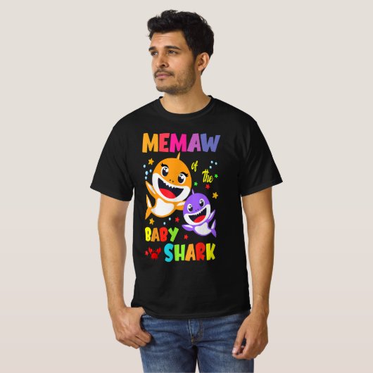 Memaw of the Baby Shark Birthday Memaw Shark T-shirt (Voorkant volledig)