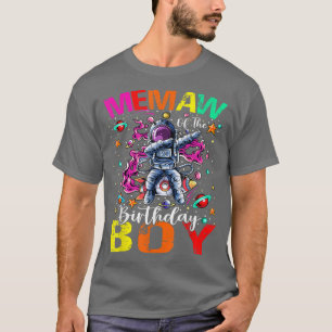 Memaw Of the Birthday Boy Astronaut Boy Space Them T-shirt