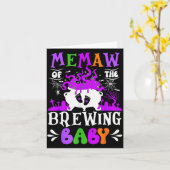Memaw Of The Brewing Baby Grandma To Be Halloween Kaart (Gele Bloem)