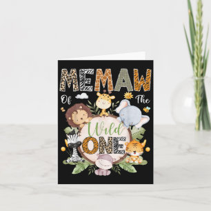 Memaw of the Wild One 1st Birthday Oerwoud Safari Kaart