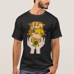Memaw Simple I Love is a Memaw Bee Sunflower Sp T-shirt