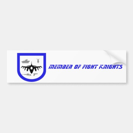 Member of Fight Knights Autoaufkleber Bumpersticker (Voorkant)
