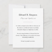 Membre de la famille Grey Passant Faire-part avec  (Dos)