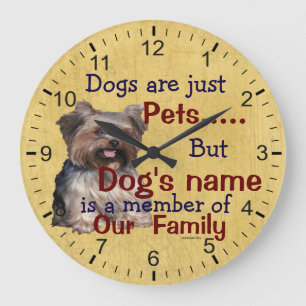 Membre de notre famille Horloge votre chien Nom et