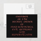 Membre des cartes postales Secret Order (Devant / Derrière)