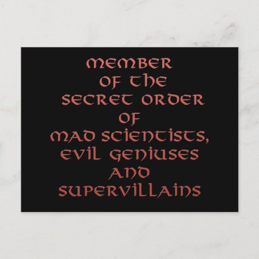 Membre des cartes postales Secret Order (Devant)