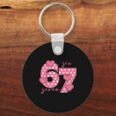 Meme 67 6 7 Six Seven Funny Valentines Day  Sleutelhanger (Voorkant)