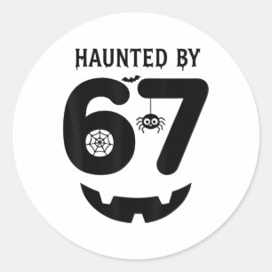 Meme 6 7 Italiaans Brainrot Halloween Kostuum Behe Ronde Sticker