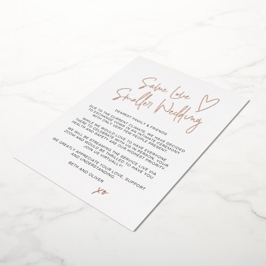 Même Amour Mariage plus petit Faire-part réel Foil (Rotation)