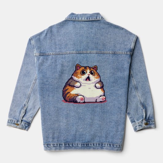 Mème de chat gras orange choqué pixel art (Verso)