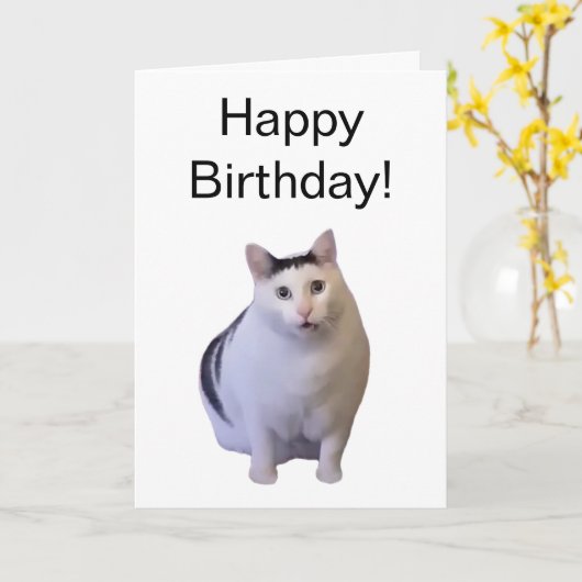 Mème de chat Hat de carte plié (Fleur jaune)