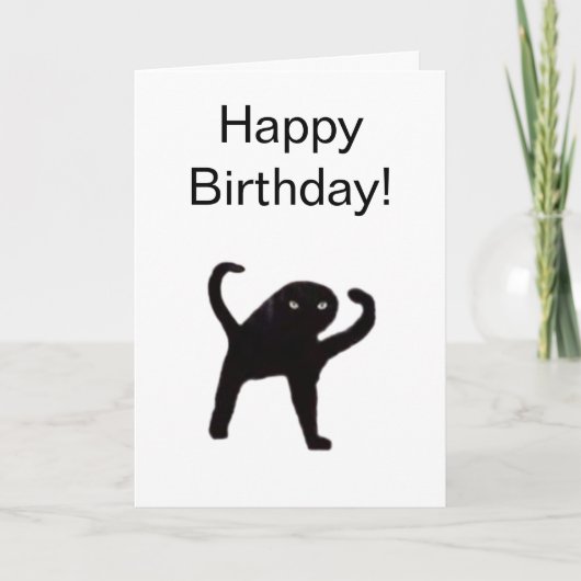 Mème de chat maudit de carte pliée (Devant)