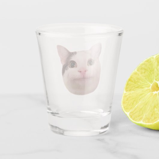 Mème de chat poli en verre de tir (Dos)