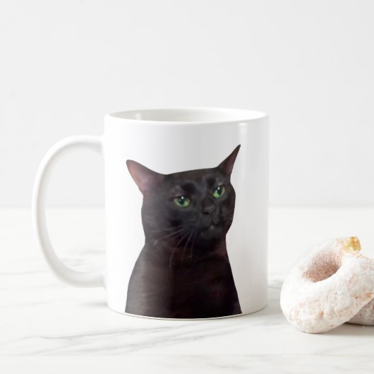 Mème de chat Zoned Out Mug double face (Avec donut)