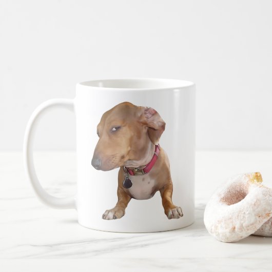 Mème de chien oeil latéral Mug double face (Avec donut)