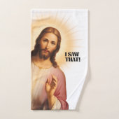 Mème De Jésus Drôle J'Ai Vu Ça (Serviette à main)