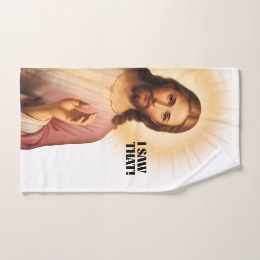 Mème De Jésus Drôle J'Ai Vu Ça (Serviette à main)