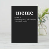 Meme Definition Funny Grandma Moederdag Vrouwen Save The Date (Staand voorkant)