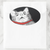 Mème d'essence de chat surpris - Stickers ovale (Sac)