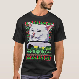 Meme Dress Woman die schreeuwt bij een kat met een T-shirt