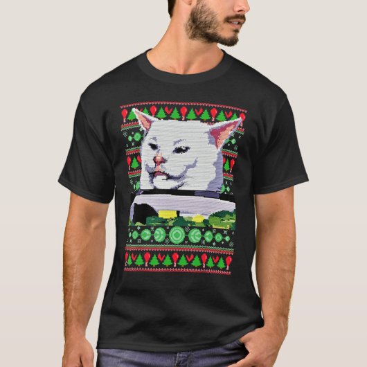 Meme Dress Woman Yelling At A Cat Ugly X mas Sweat (Devant)