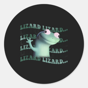 Meme Funny Weirdcore Animal Women Mannen Lizard Li Ronde Sticker