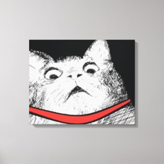Mème Gâteau Chat Surpris - Toile Enveloppée (Recto)