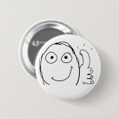 Meme happy thumbs up ronde button 5,7 cm (Voorkant /achterkant)