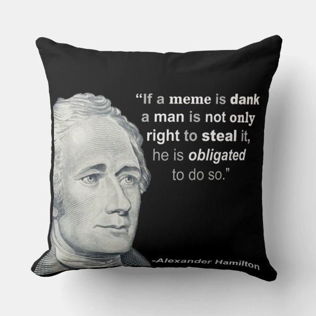 Meme humide d'Alexander Hamilton - coussin (Recto)