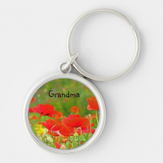 Mémé offre des porte-clés Fleurs de Pavot Rouge (Devant)