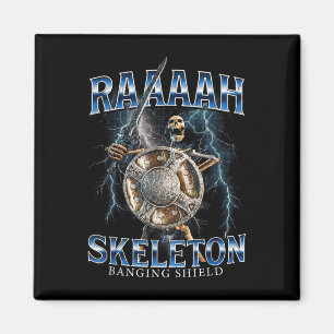 Meme raaaaah skelet slaat schild magneet