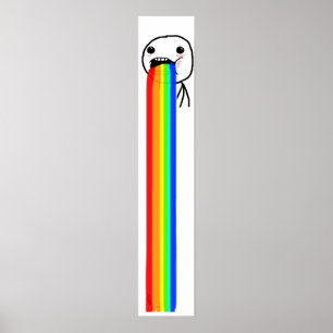 Meme Rainbow Puke Poster