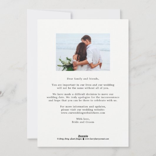 Même Vows ÉDITABLE COULEUR Modifier la carte de da (Dos)