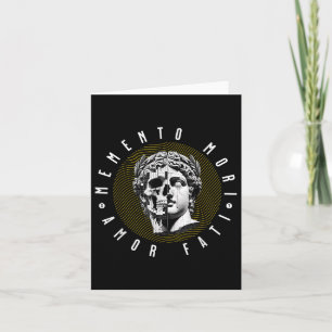 Memento Mori Amor Fati Skull Stoicism Quote Kaart