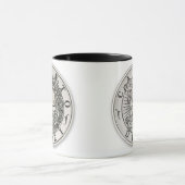 Memento Mori Carpe Diem Silver Round Mok (Midden)