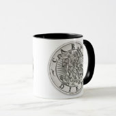 Memento Mori Carpe Diem Silver Round Mok (Voorkant rechts)