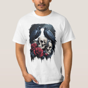 Memento Mori: Een donkere bloemige compositie met T-shirt