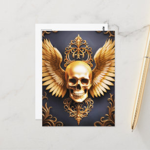 Memento Mori Gouden Gotische Schedel Sigil Briefkaart