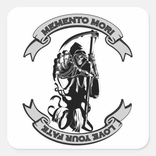 MEMENTO MORI houdt van uw Fate Grim Reaper Vierkante Sticker (Voorkant)