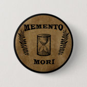 memento mori hourglass ronde button 5,7 cm (Voorkant)