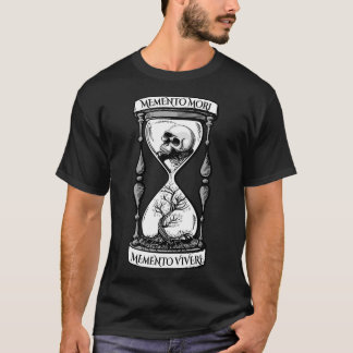 Memento Mori Memento Vivere Skull Design Stoic Mem T-shirt
