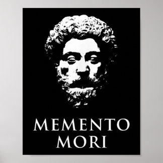 Memento Mori met Marcus Aurelius Head Poster