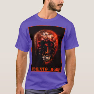 Memento Mori Oranje vlammende schedel met bliksem T-shirt