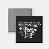 Memento mori rode rozen magneet (Voorkant / Achterkant)