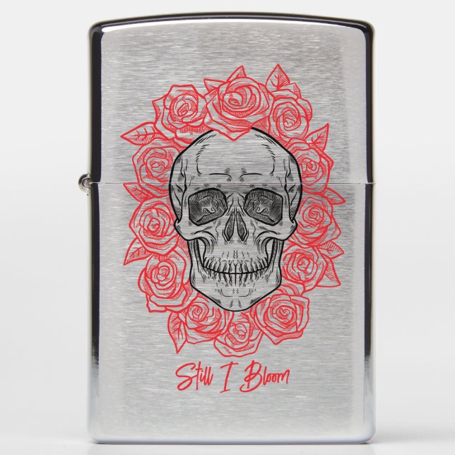 Memento Mori! Schedel en Rozen, hand getekend (Voorkant)