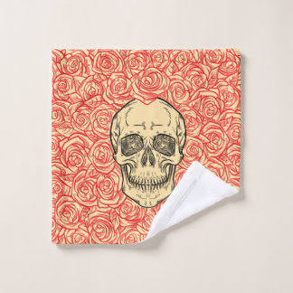 Memento Mori! Schedel en Rozen, hand getekend Bad Handdoek