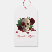 Memento Mori. Schedel met rode rozen Cadeaulabel (Achterkant)